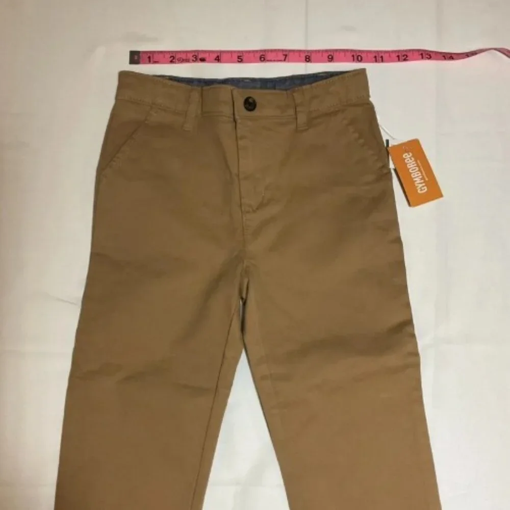 Gymboree Boys Size 4T Tan Chino Adjustable Waist Pants NWT Classic Preppy School